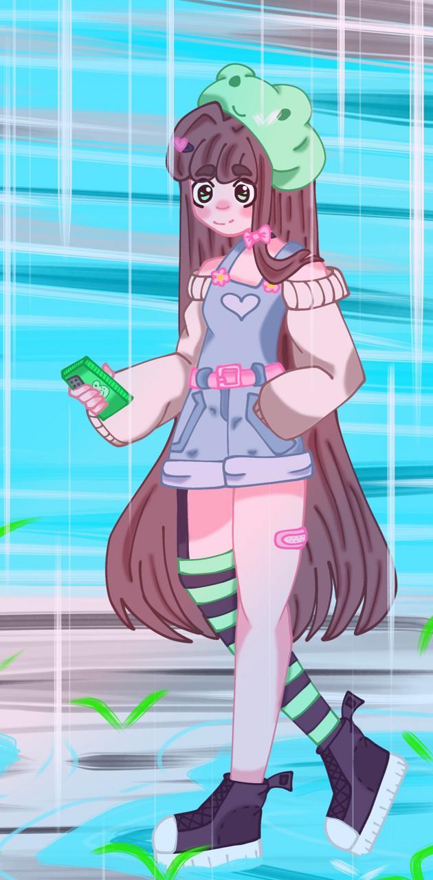 630x1280 Frog girl wallpaper