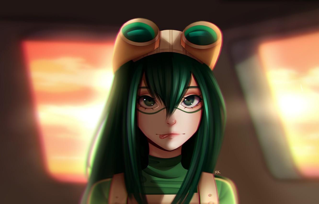 1332x850 Wallpaper girl, frog, My Hero Academia, Boku No Hero Academy, My Hero Academy, Frappe image for desktop, section сёнэн