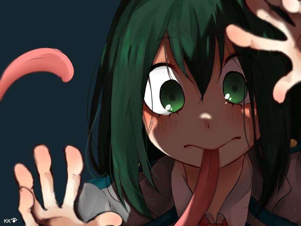 1024x768 My Hero Frog Girl Desktop Wallpaper
