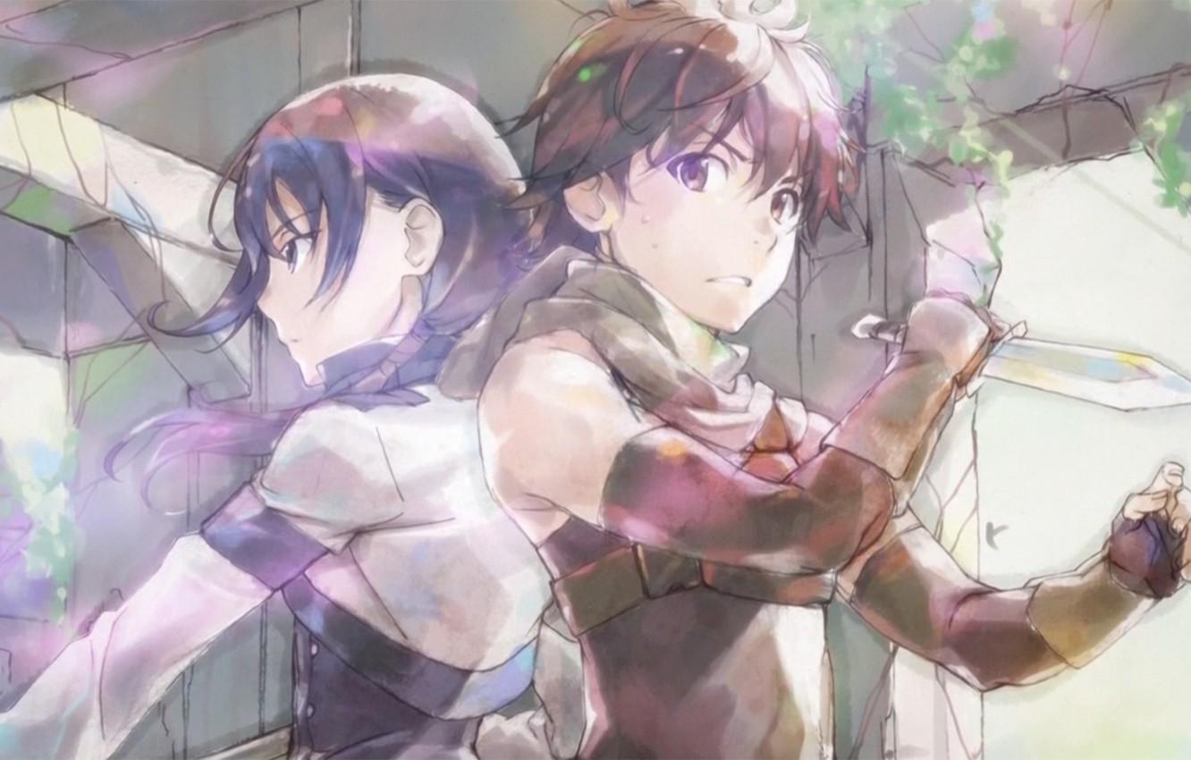 1332x850 Wallpaper Art, Grimgar of Fantasy and Ash, Hai to Gensou no Grimgar, Mary and Haruhiro image for desktop, section прочее