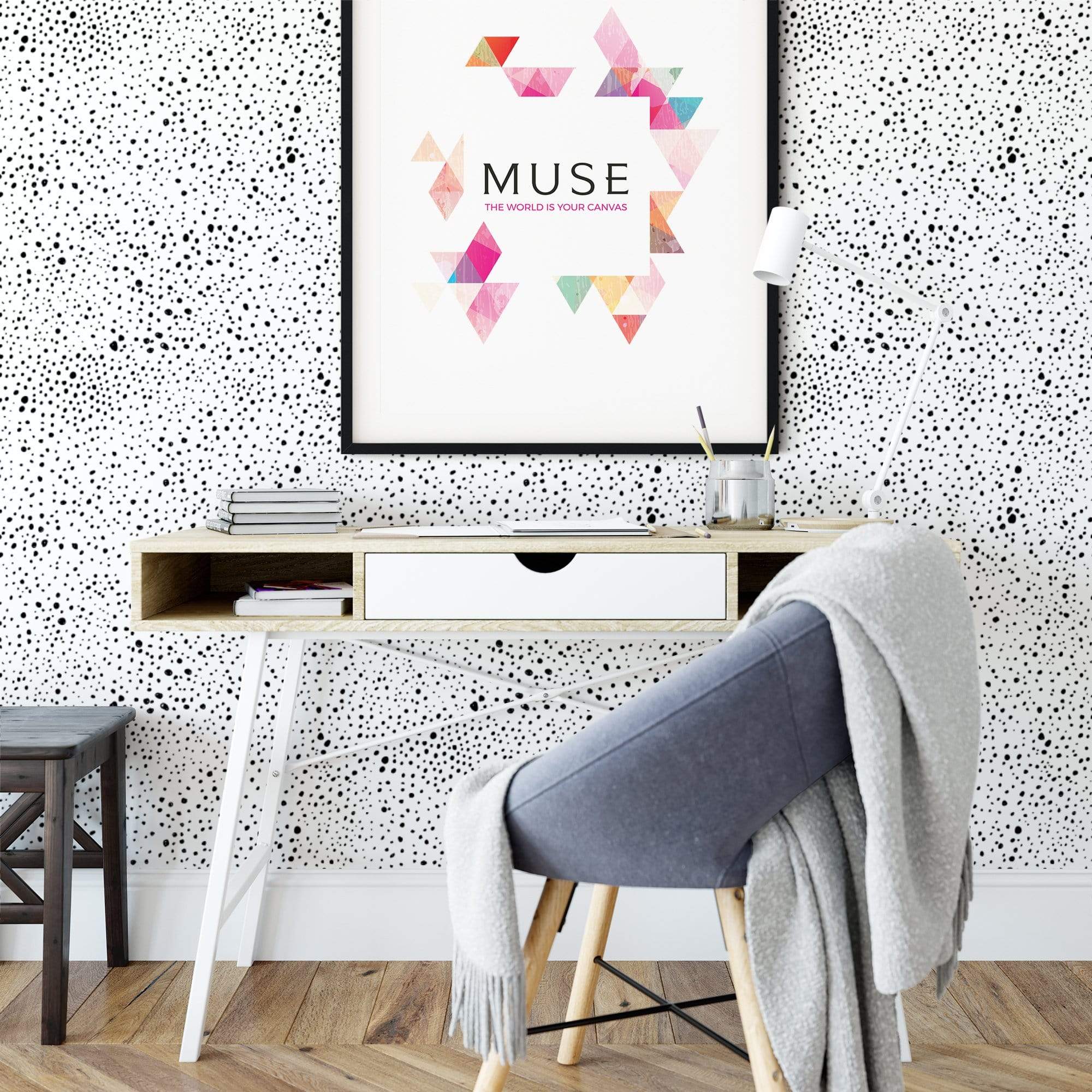 2000x2000 Peel and Stick Wallpaper: Tiny Black Dots