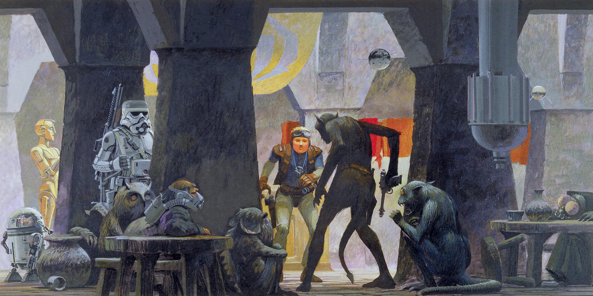 2000x1001 Non Woven Photomural Star Wars Classic RMQ Mos Eisley Streets (DX10 060) From Disney