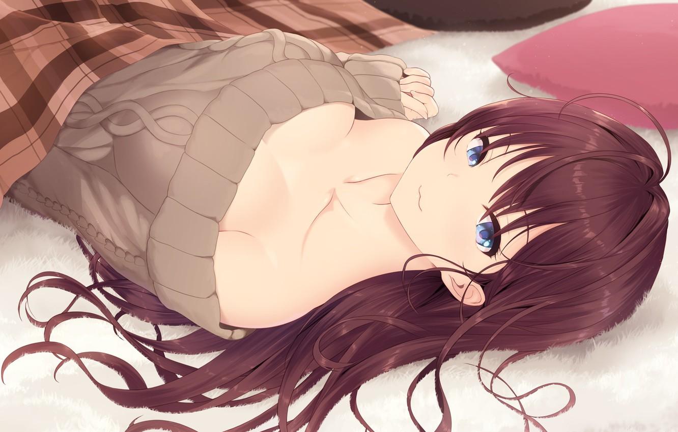 1332x850 Wallpaper girl, anime, brown hair image for desktop, section сёнэн