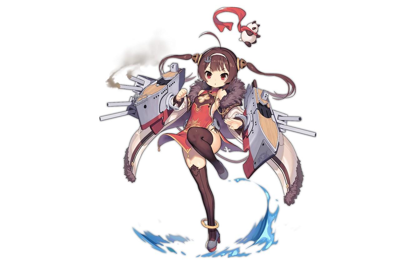 1332x850 Wallpaper girl, , brown hair, anime, beautiful, short hair, pretty, attractive, handsome, Azur Lane, Ping Hai image for desktop, section сёнэн