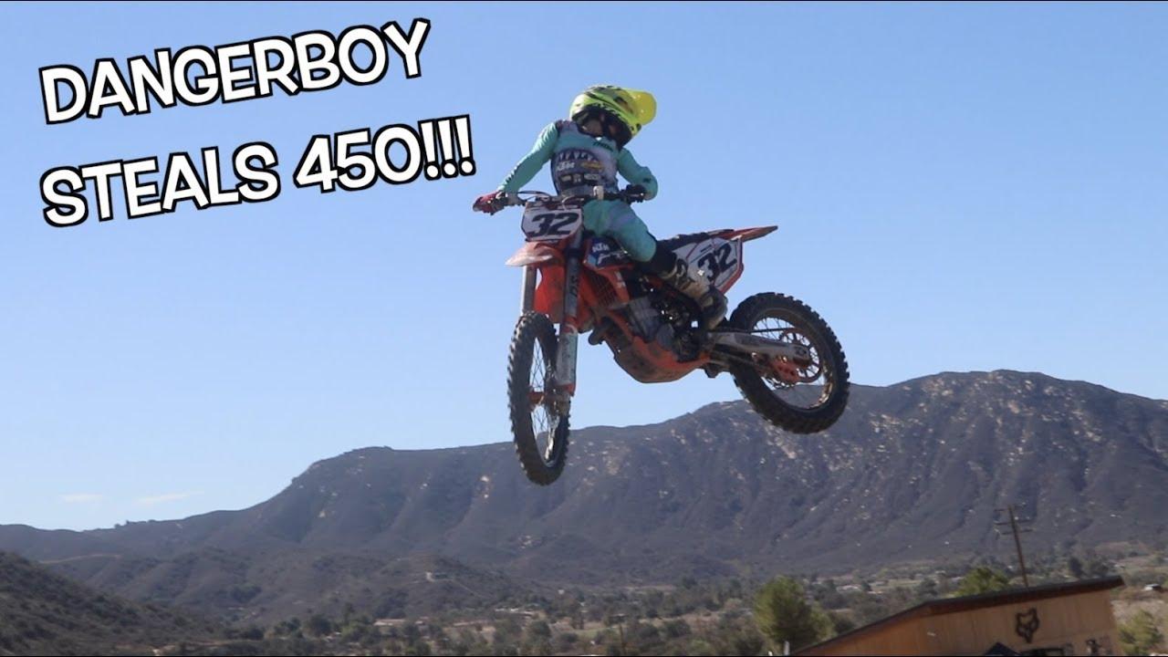1280x720 YEAR OLD ON A 450?!?! Dangerboy Deegan steals his trainers 450!