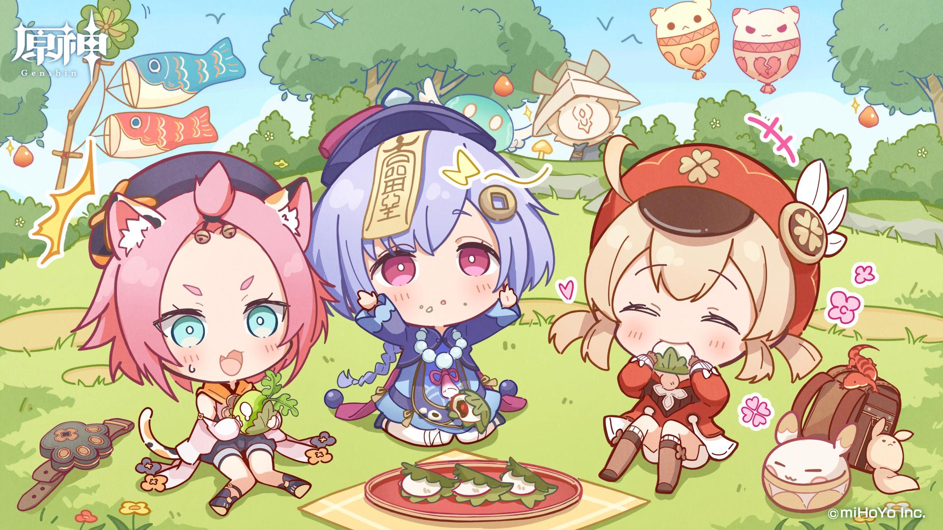 1920x1080 Diona Klee Qiqi HD Genshin Impact Wallpaper