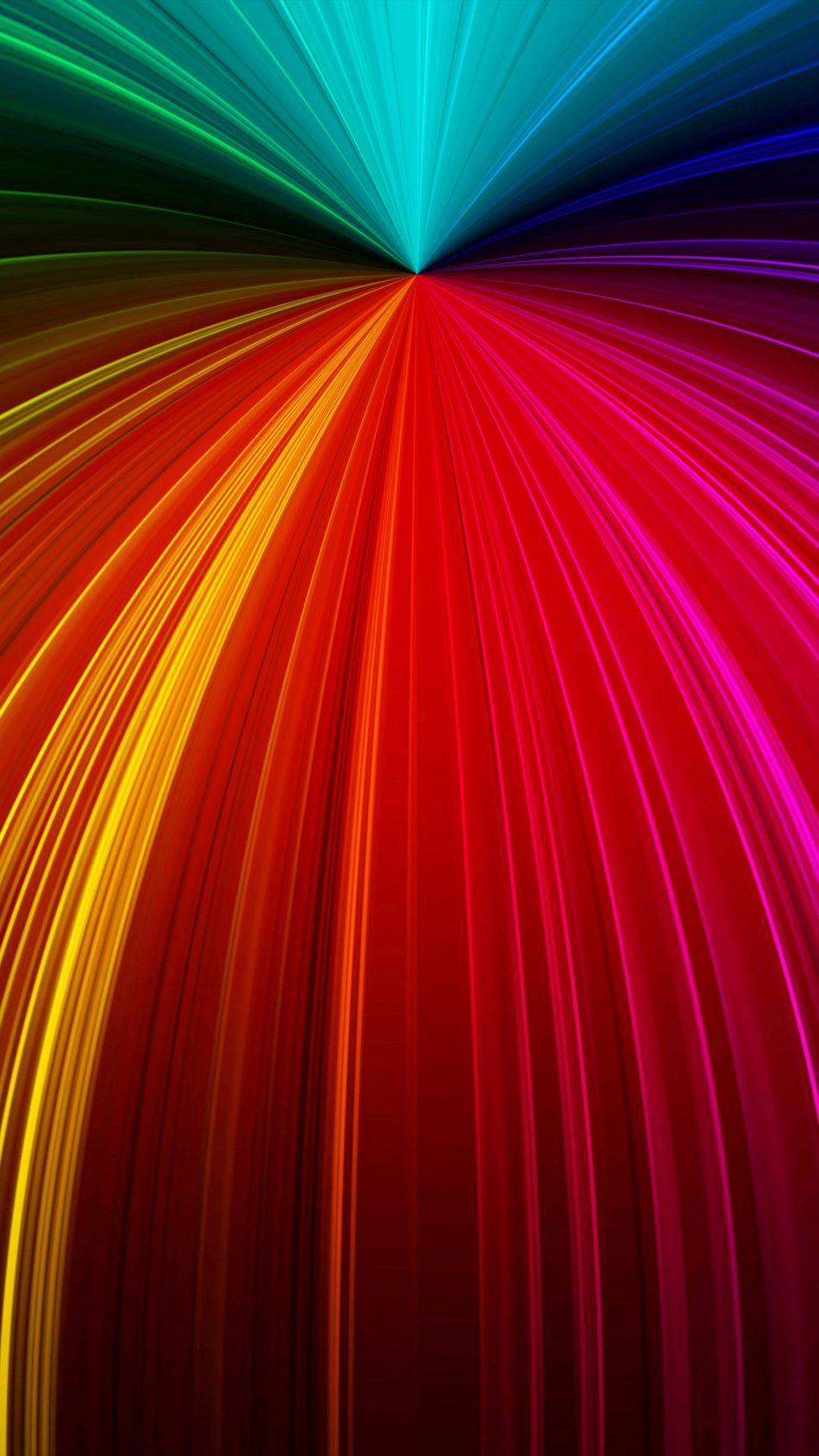 950x1689 Download Colorful Rays Fractal Waves Free Pure 4K Ultra HD