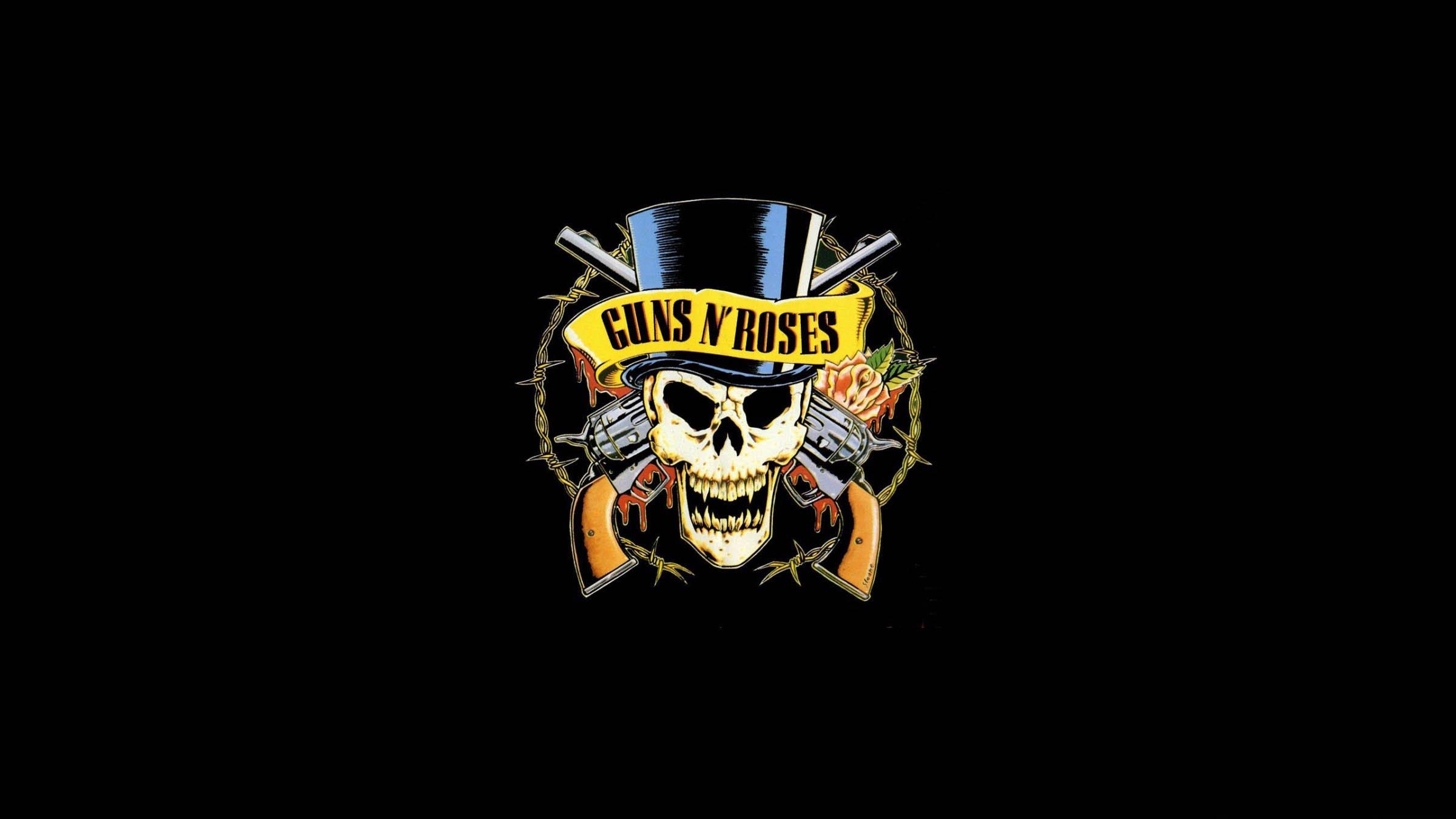 2400x1350 guns, N, Roses, Heavy, Metal, Hair, Hard, Rock, Poster, Dark, Skull, Weapon, Gun Wallpaper HD / Desktop and Mobile Background