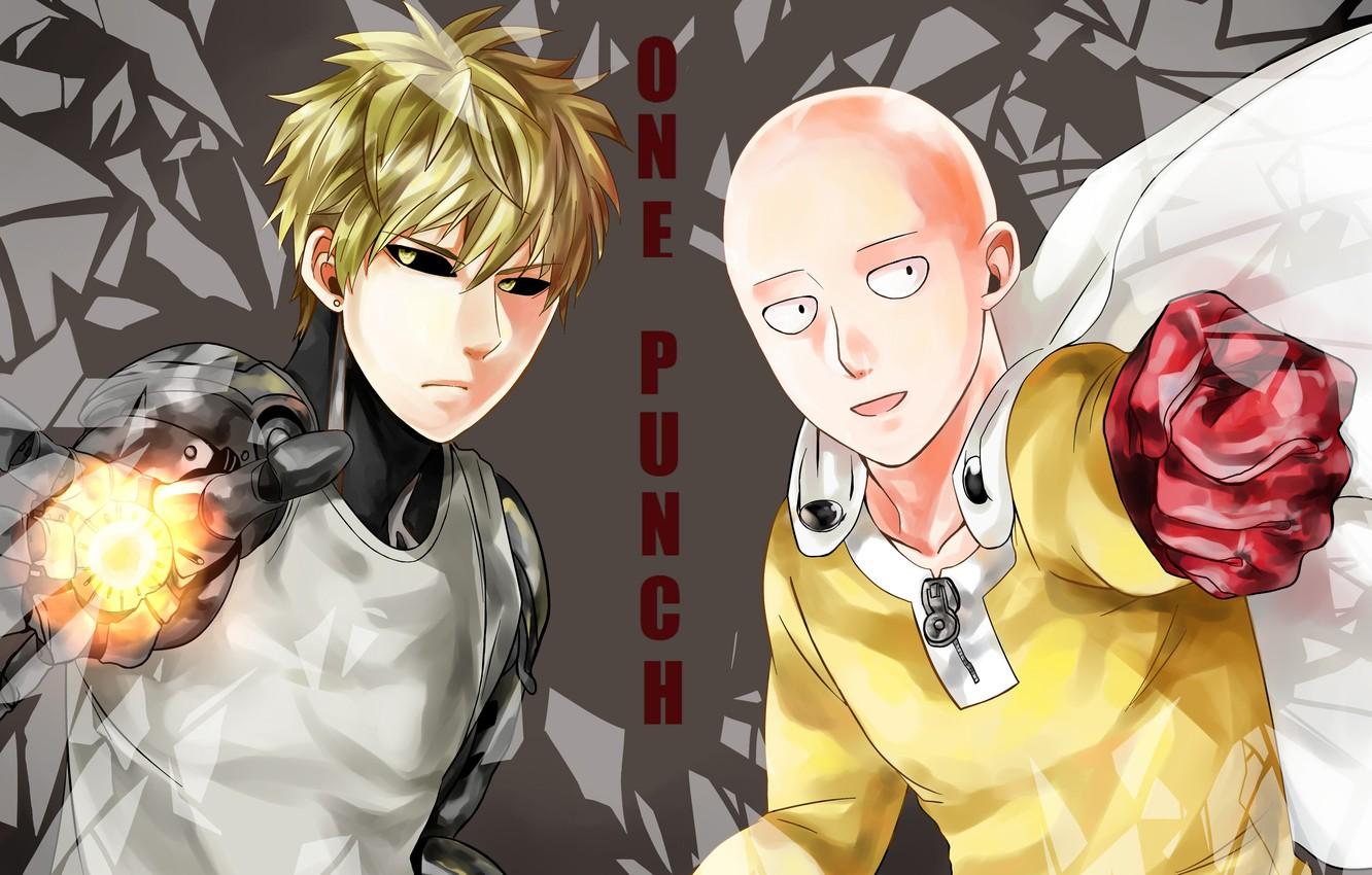 1332x850 Wallpaper anime, art, guys, cyborg, Saitama, One Punch Man, Genos image for desktop, section прочее
