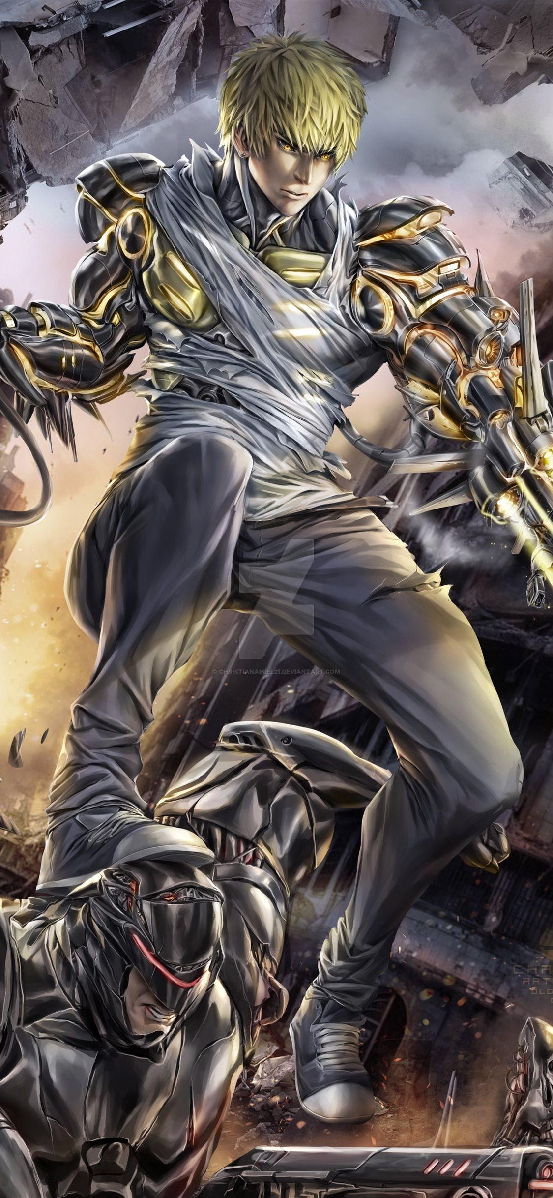 1125x2436 One punch man Genos fanart iPhone Wallpaper Free Download