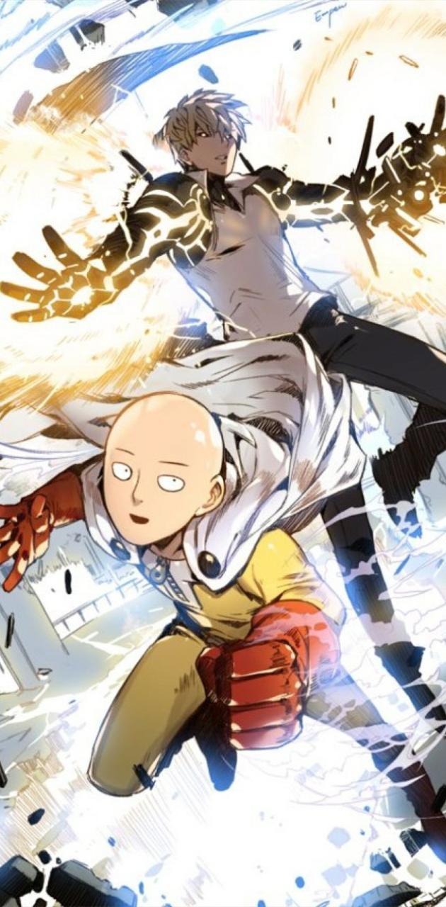 630x1280 Saitama and Genos wallpaper