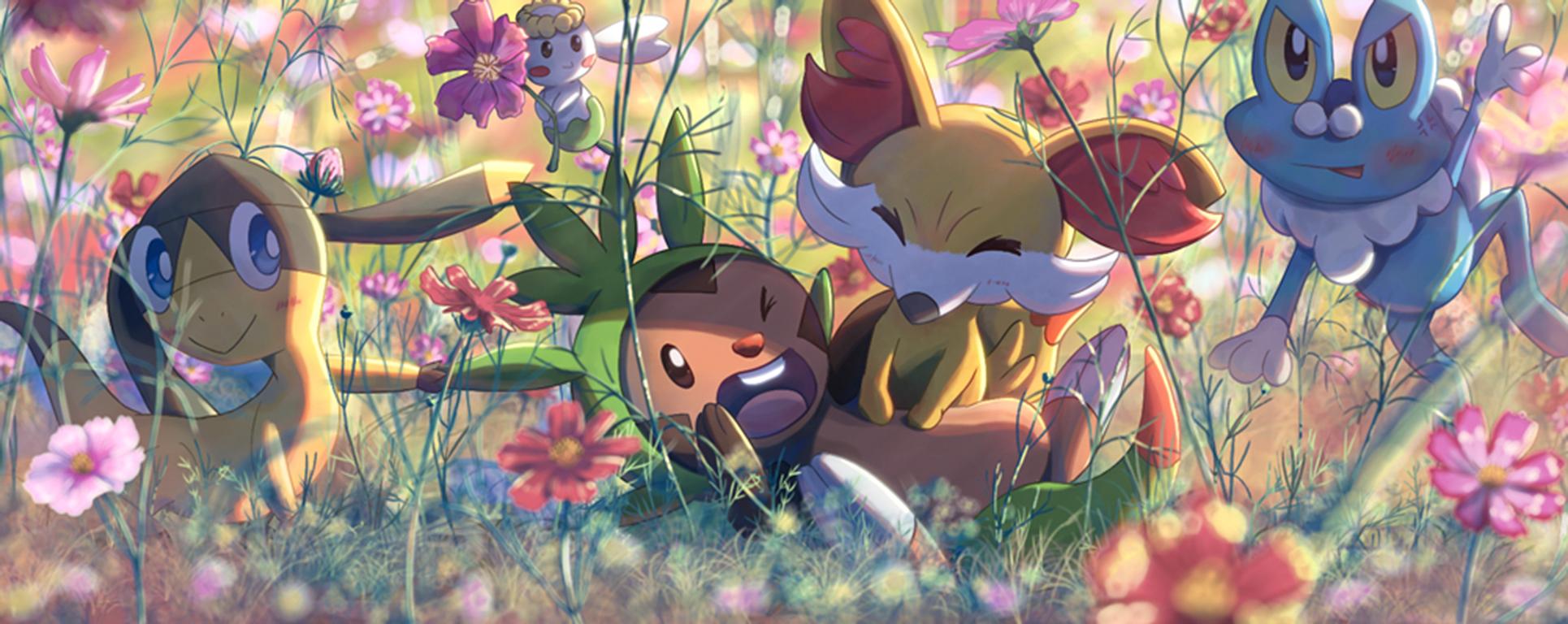 1930x768 Chespin Pokemon Fennekin Pokemon Flower Froakie Pokemon Pokemon Wallpaper:1930x768