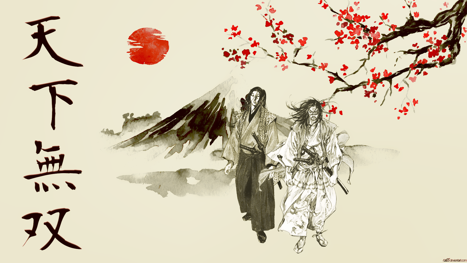 1920x1080 Sakura Cherry Blossom Painting