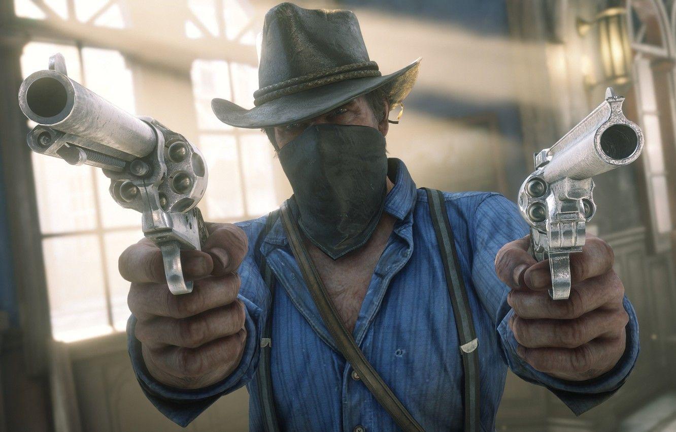 1332x850 Wallpaper hat, weapons, Rockstar, Bandit, Red Dead Redemption 2