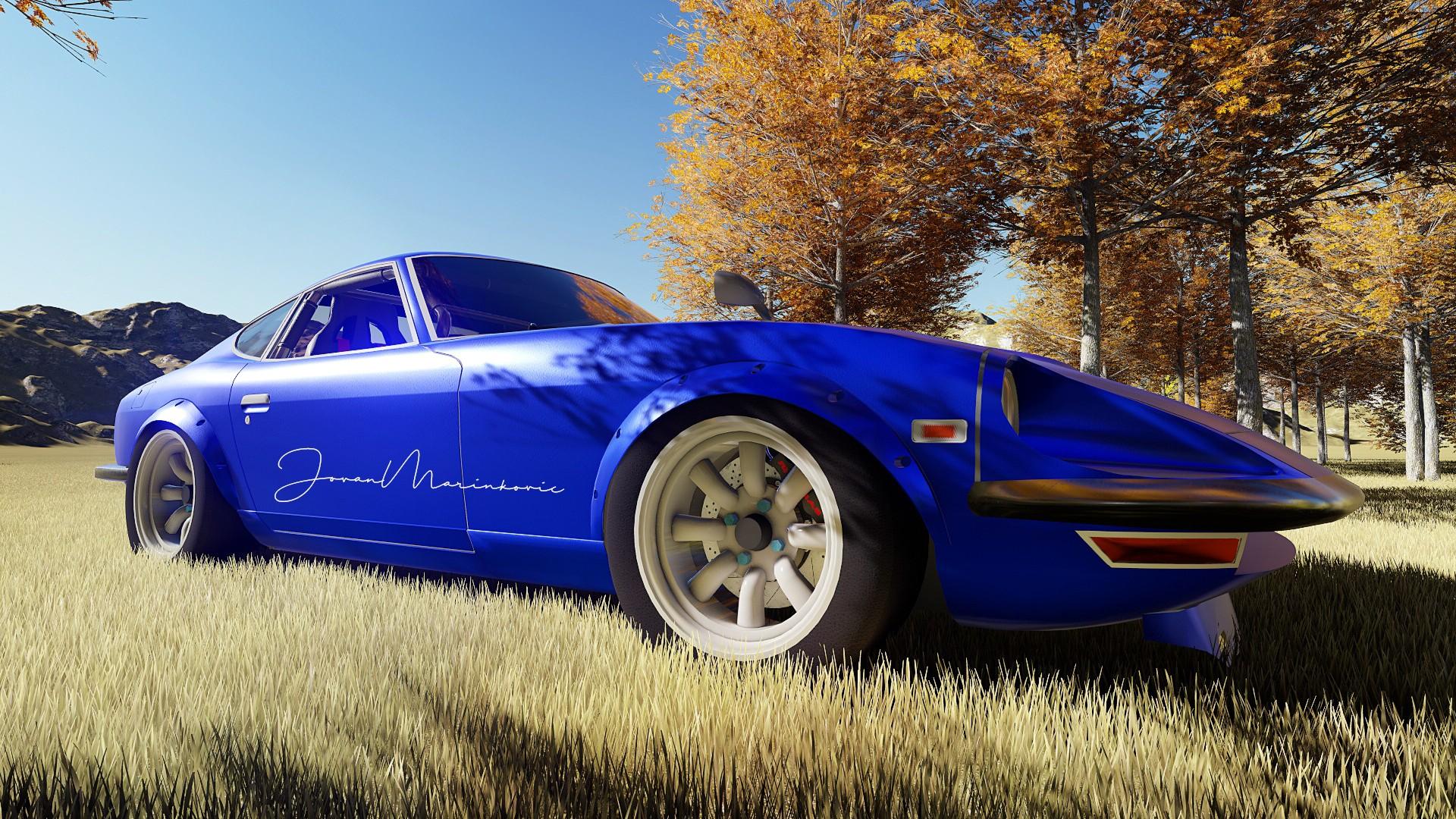 1920x1080 Nissan Fairlady Z Nissan Fairlady Z S30 Japanese Cars Car 3D Render Blue Cars Nissan S30 Wallpaper:1920x1080