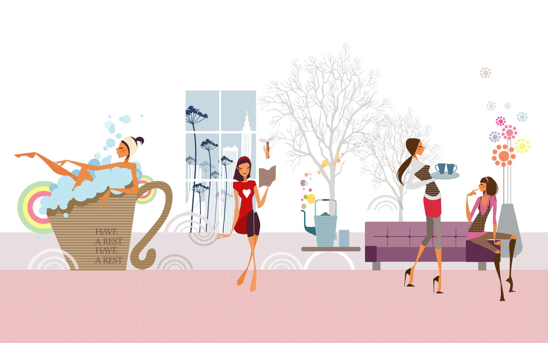 1920x1200 Fashion Illustration Wallpaper HD