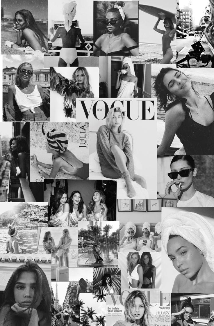 736x1120 Lovely pinboard and photo collage. Black and white aesthetic, Fashion wallpaper, White aesthetic
