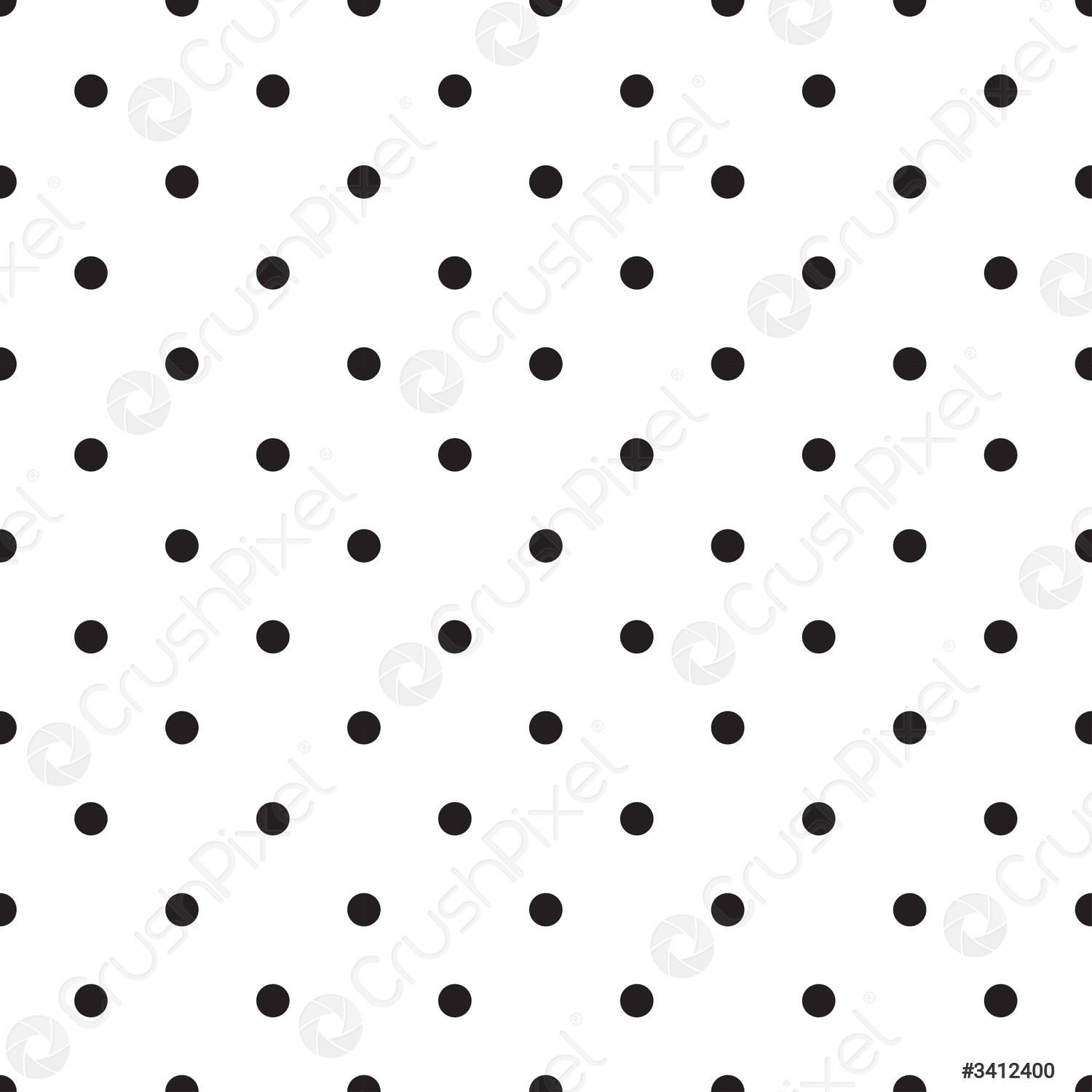 1500x1500 Vector seamless patterns with white and black peas polka dot