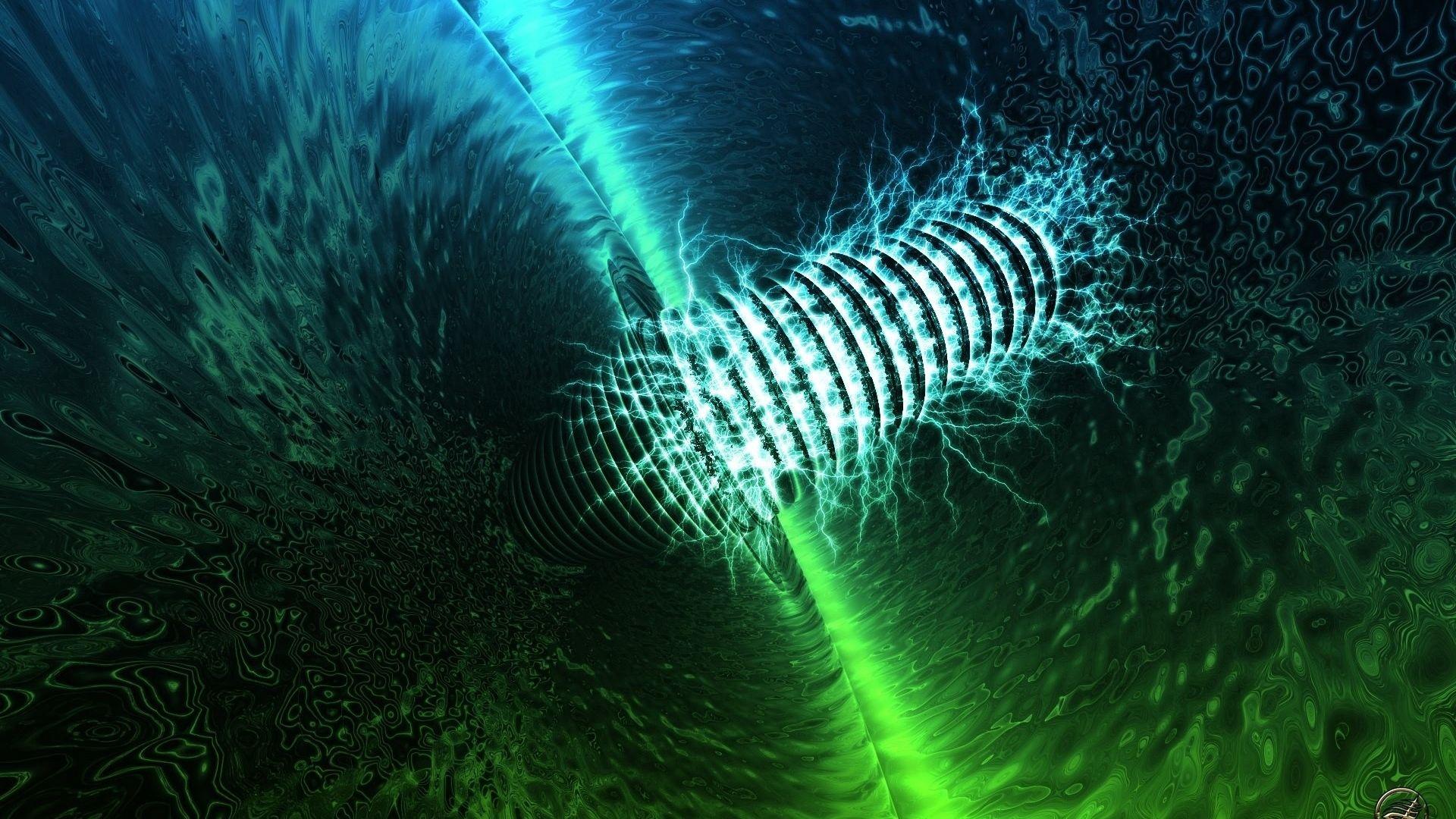1920x1080 Blue Green and Black Wallpaper