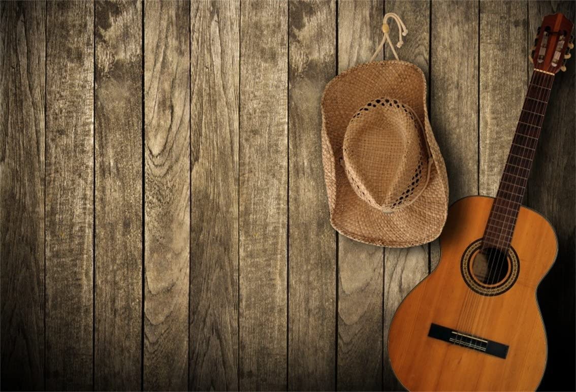 1134x772 CSFOTO 6x4ft Background for Guitar Country Music Western Cowboy Hat Photography Backdrop Song Concert Wooden Wall Singer Performance Stage Party Photo Studio Props Children Portrait Wallpaper