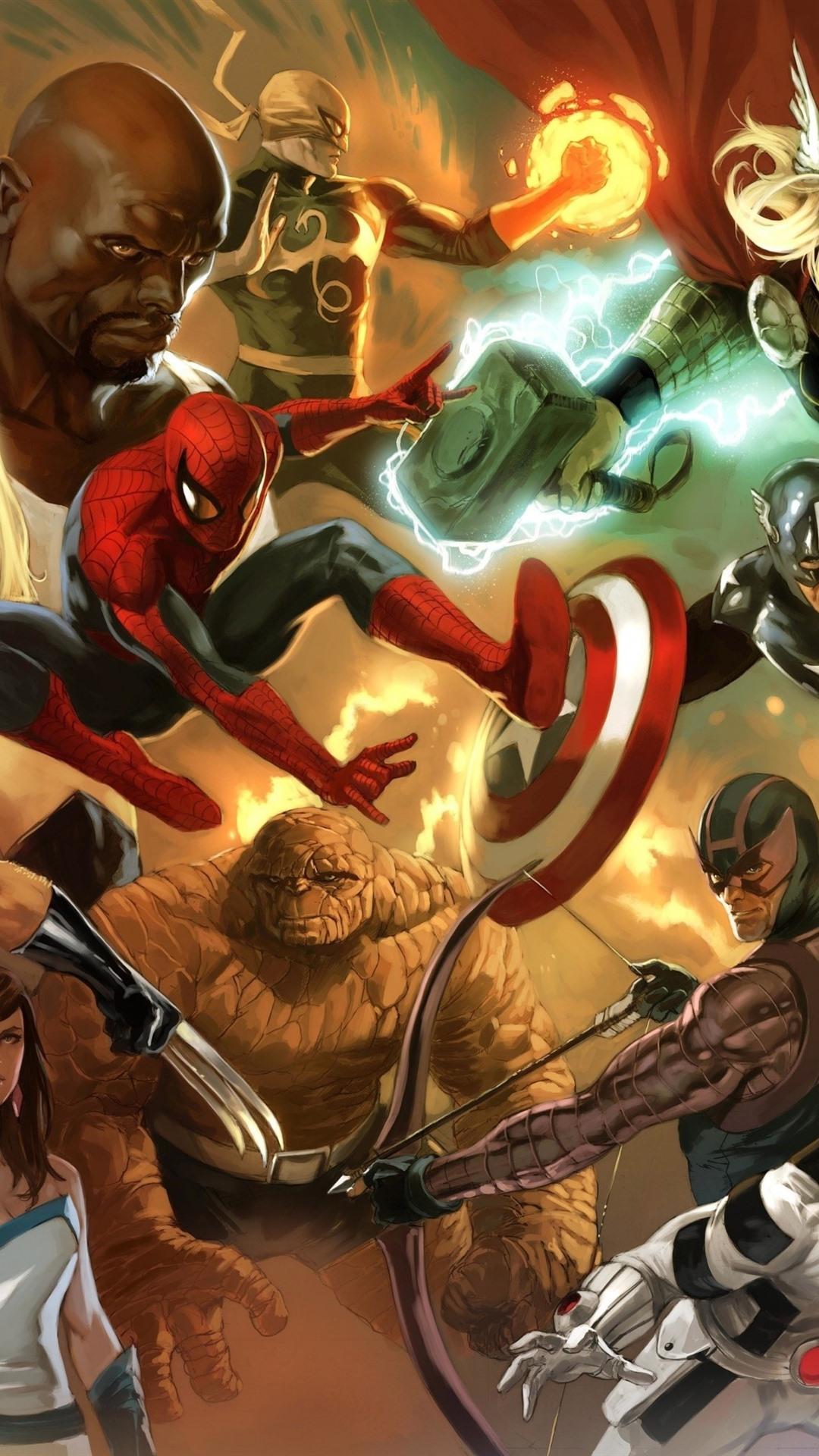 1080x1920 Marvel Comics, Superheroes, Art Picture 1080x1920 IPhone 8 7 6 6S Plus Wallpaper, Background, Picture, Image