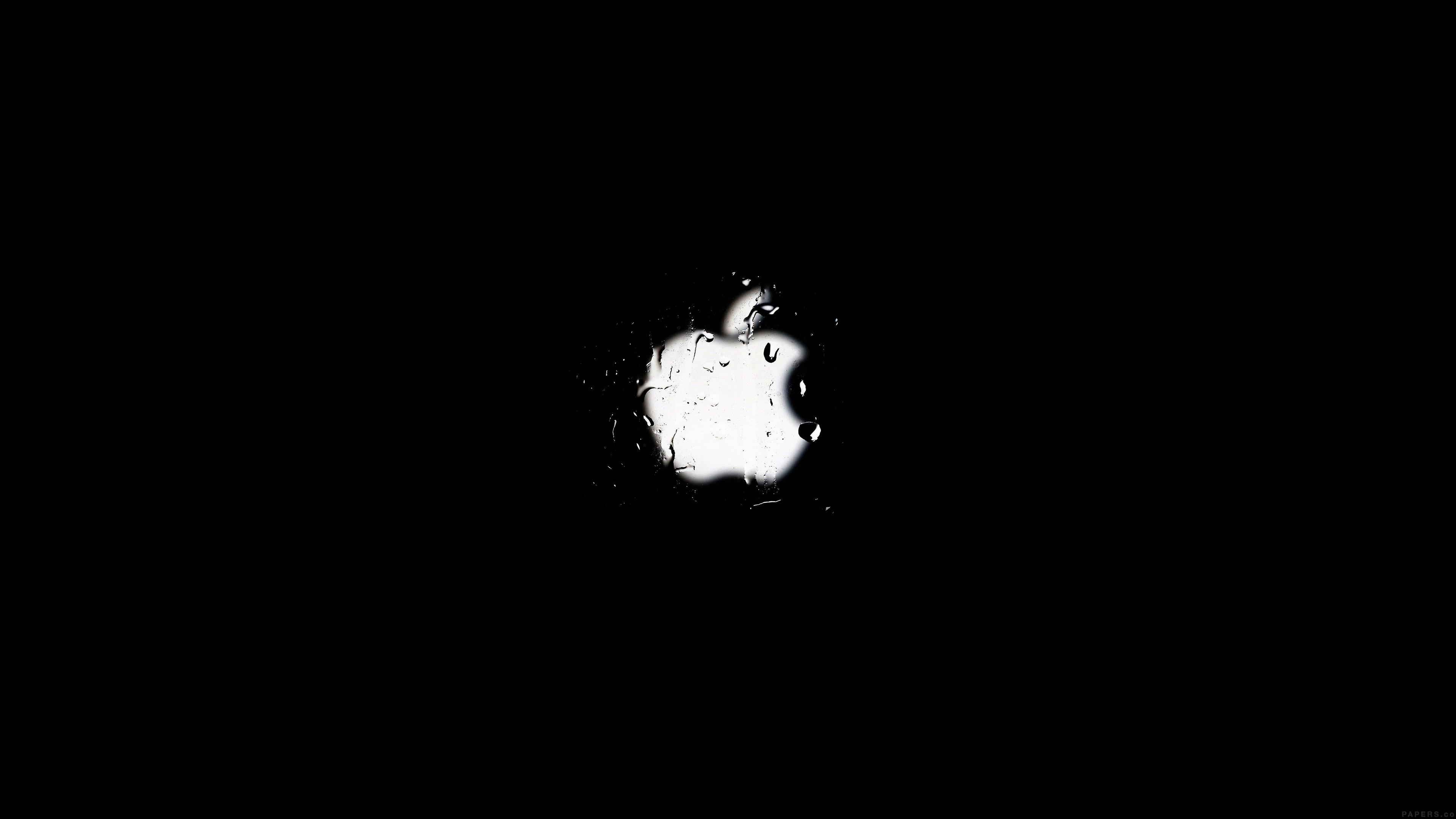 3840x2160 Apple Logo Dark Simple Minimal