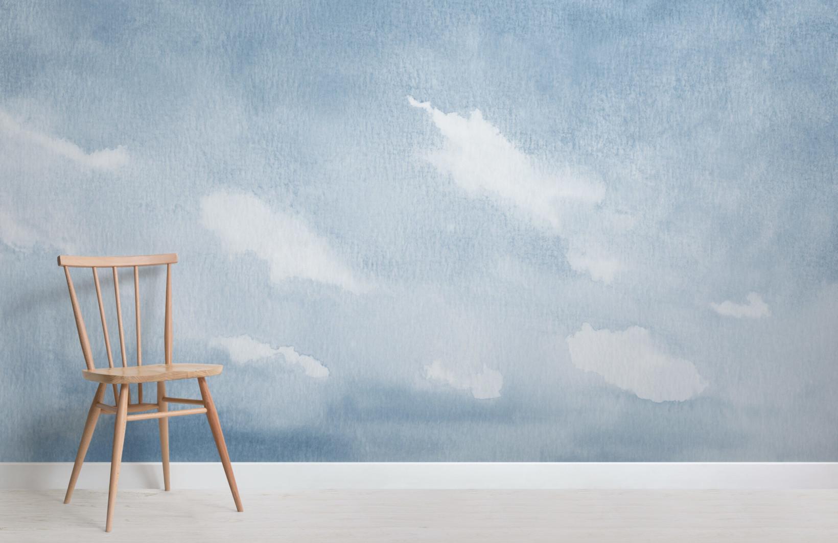 1640x1064 Blue Watercolor Sky Wallpaper Mural