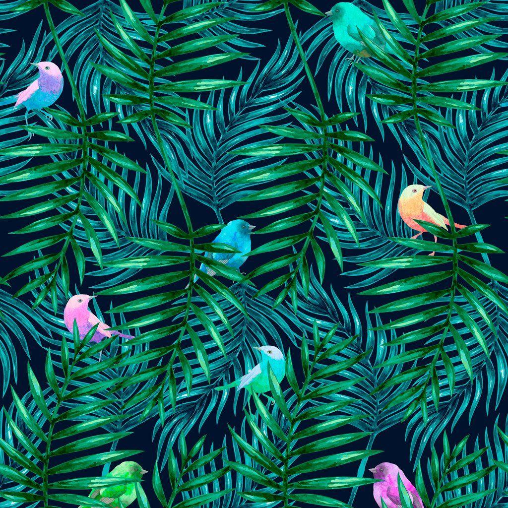 1024x1024 Watercolor Banana Leaf Wallpaper, HD Watercolor Banana Leaf Background