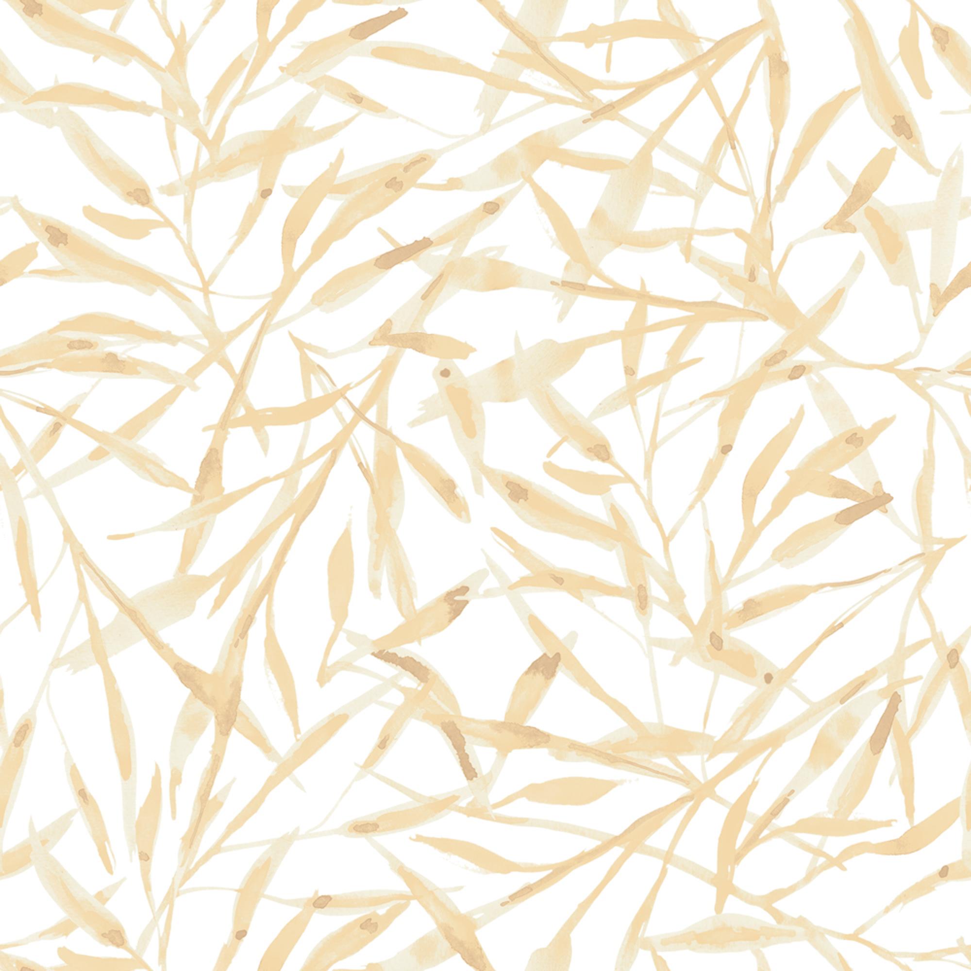 2000x2000 Tempaper Watercolor Leaves Peel & Stick Wallpaper in Honey Wheat. Nebraska Furniture Mart