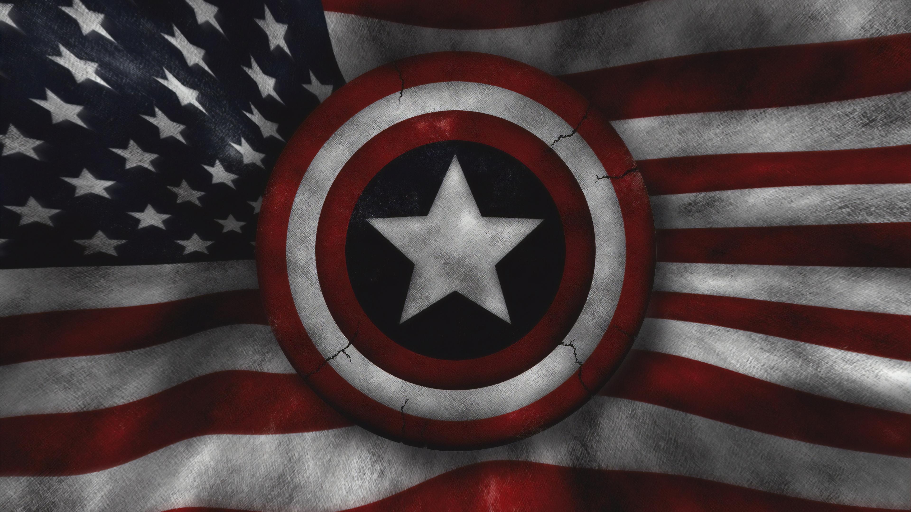 3840x2160 Wallpaper 4k Captain America Us Flag Wallpaper