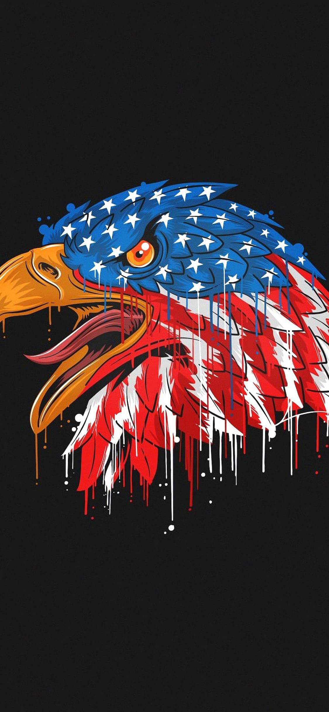 1125x2436 Black Wallpaper For iPhone 7s Usa Flag Wallpaper & Background Download