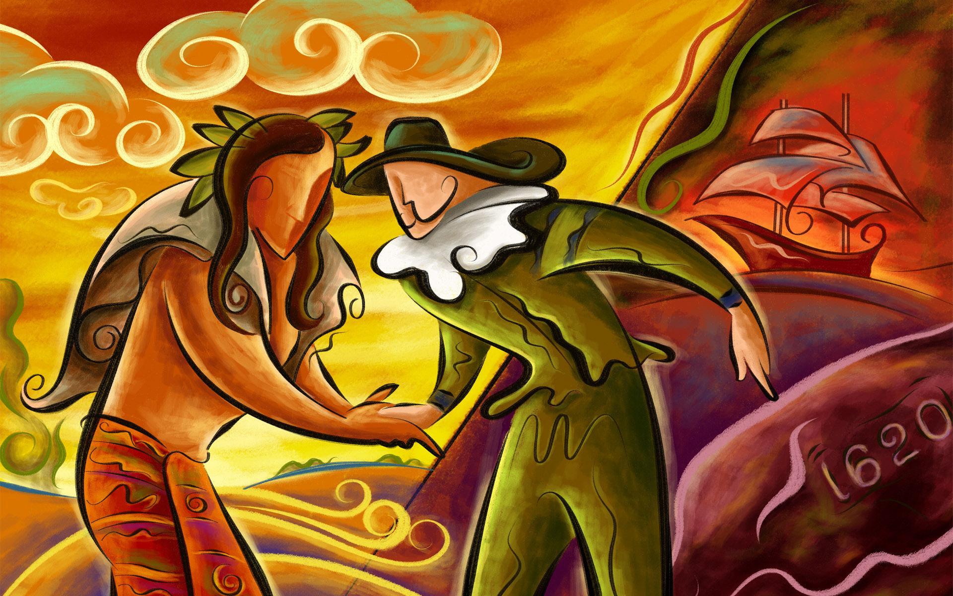 1920x1200 Happy Thanksgiving HD 3D
