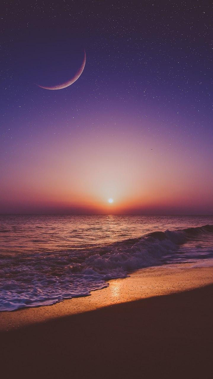 719x1280 Download This Wallpaper Preview Beach Moon Wallpaper & Background Download