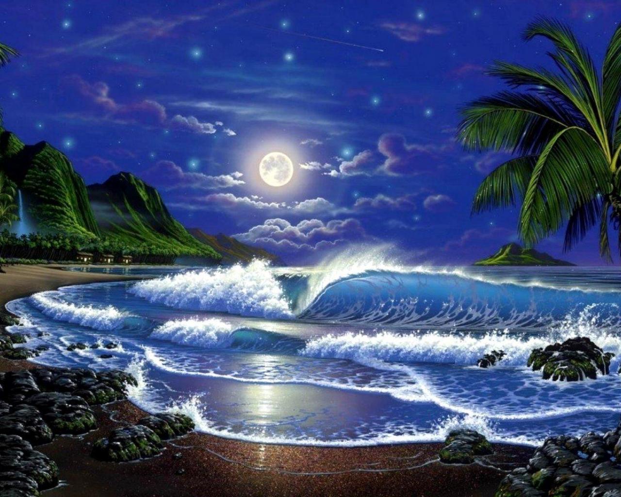 Beach Moon Wallpapers - Top Free Beach Moon Backgrounds - WallpaperAccess