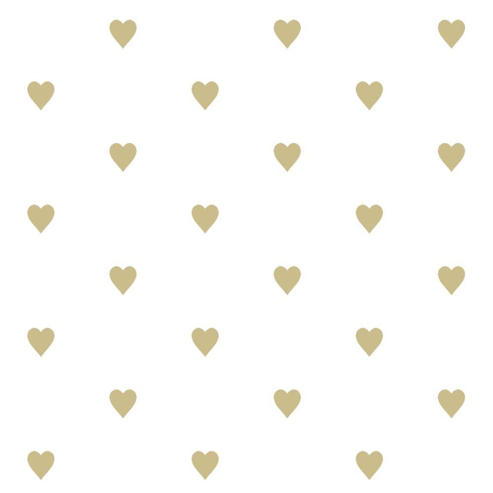1000x1000 wallpaper little hearts white and gold