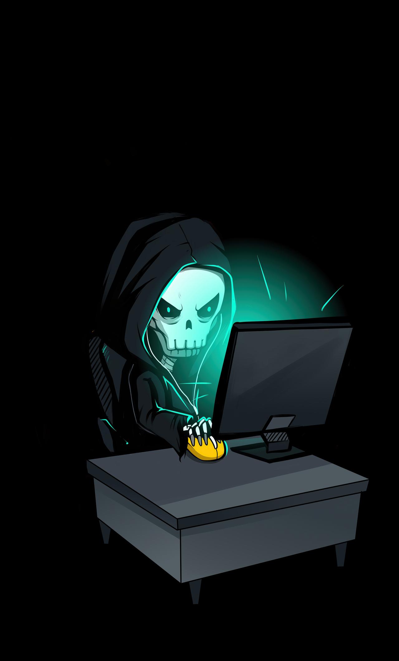 1280x2120 Skull Hacking Time 4k iPhone HD 4k Wallpaper, Image, Background, Photo and Picture