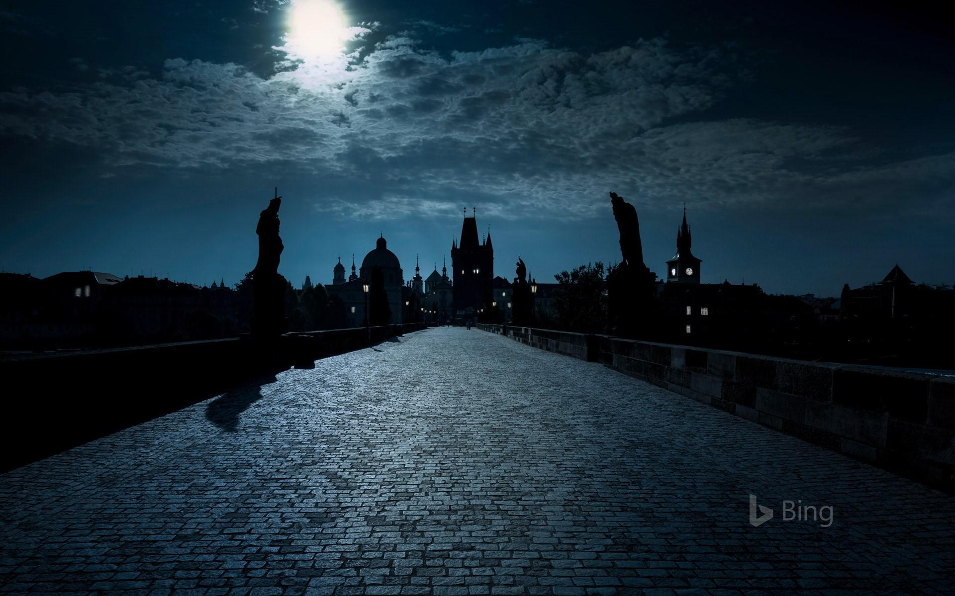 1920x1200 Charles Bridge over the Vltava River in Prague, Czech Republic