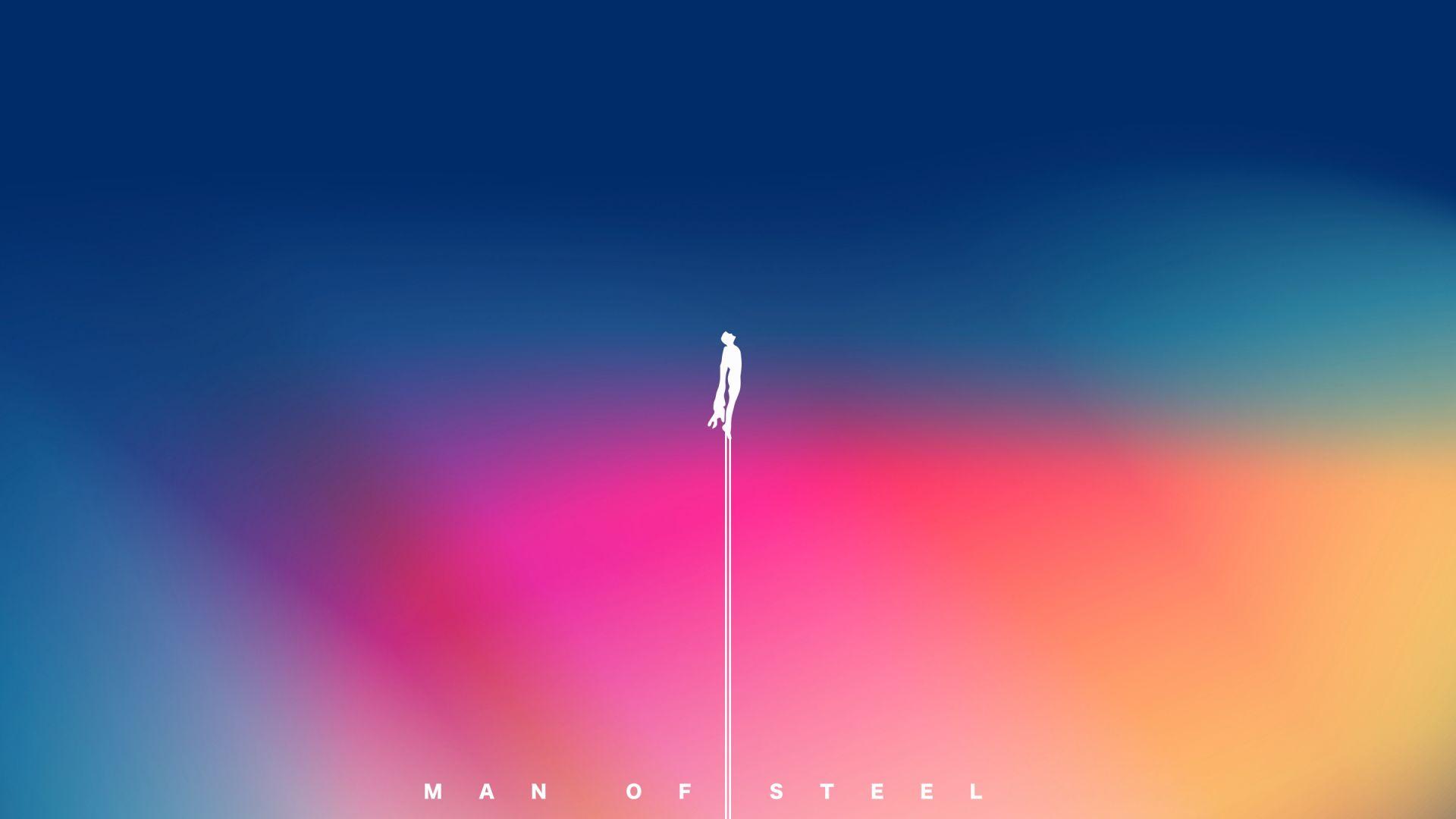 1920x1080 Desktop Wallpaper Man Of Steel, Superman, Flight, Gradient, Minimal, HD Image, Picture, Background, Fp38nb