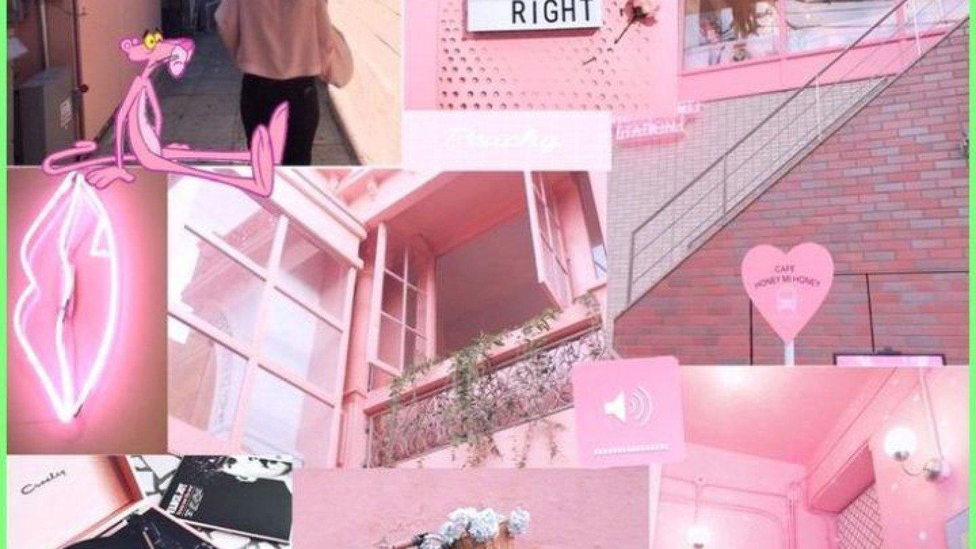1366x768 Pink Aesthetic Collage Wallpaper • Wallpaper For You