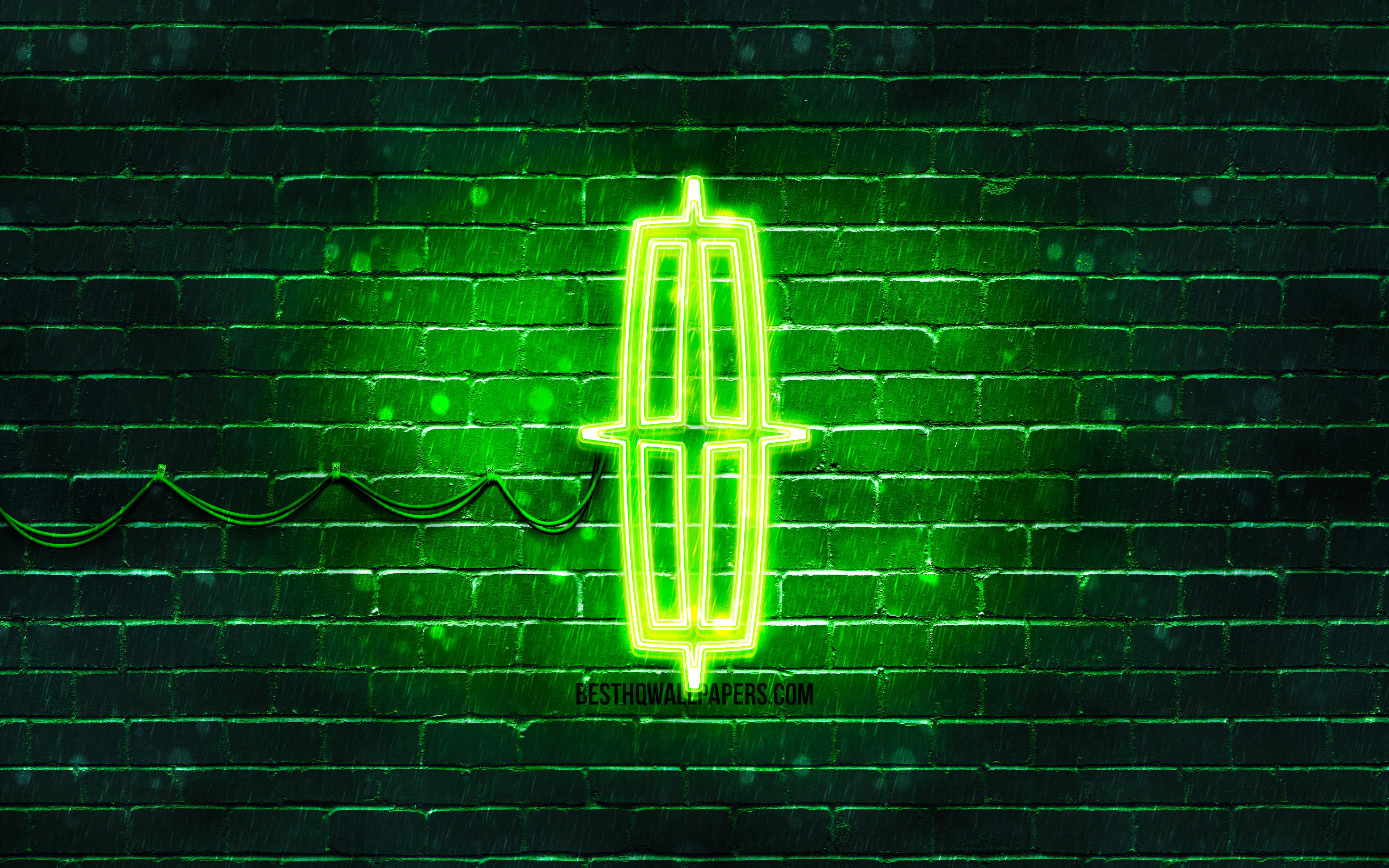 3840x2400 Download wallpaper Lincoln green logo, 4k, green brickwall, Lincoln logo, cars brands, Lincoln neon logo, Lincoln for desktop with resolution 3840x2400. High Quality HD picture wallpaper