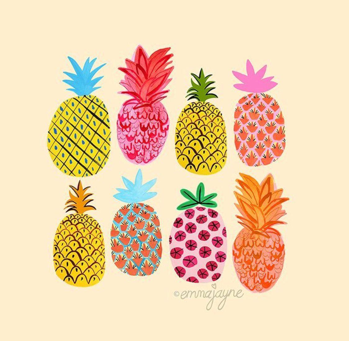 1125x1101 Pineapples. Fruit wallpaper pattern, Fruit wallpaper, Pineapple art