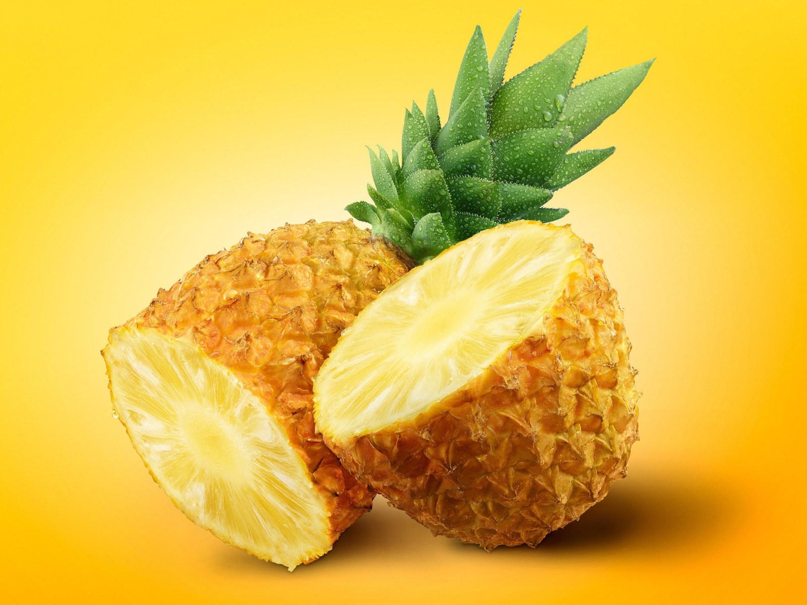 1600x1200 Wallpaper Pineapple, Food And Drink, Half, Orange, Yellow • Wallpaper For You