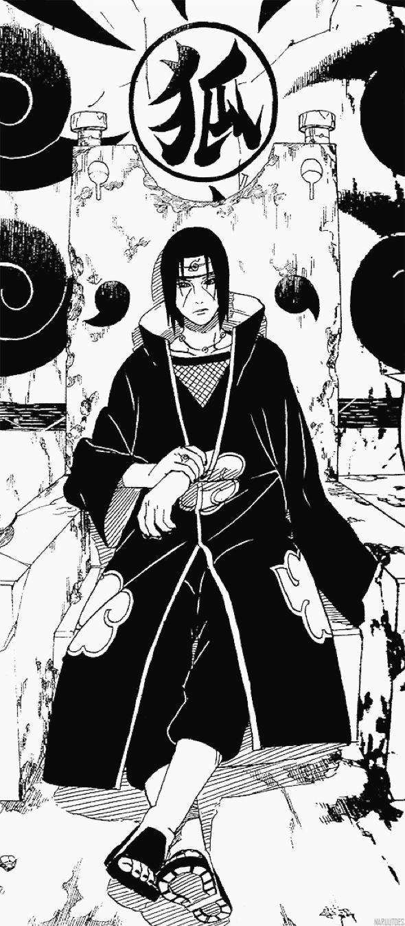 590x1348 Itachi on the throne. One of the most cool looking poses Ive seen from one of the best characters. Coloriage naruto, Coloriage manga, Dessin naruto