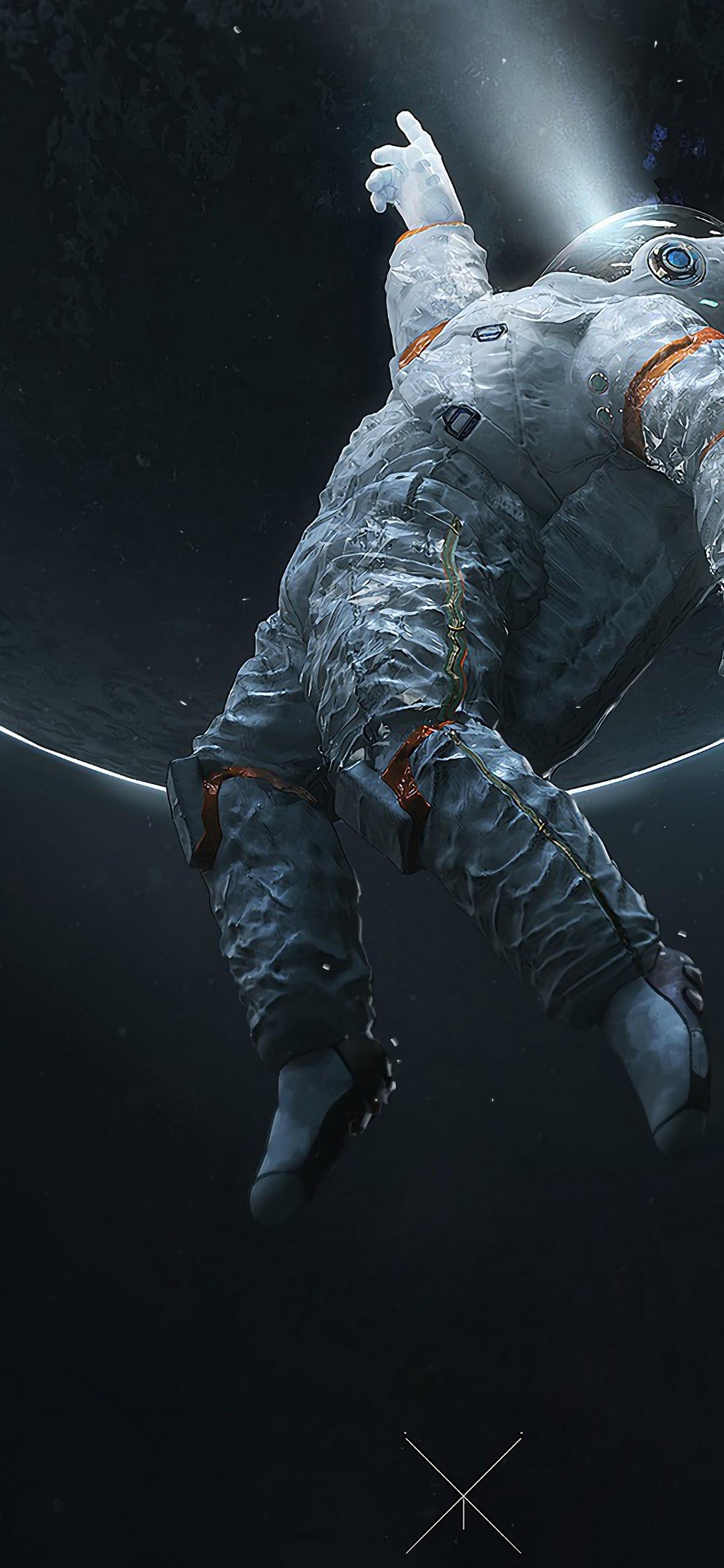 1242x2688 Astronaut Space 4K Wallpaper