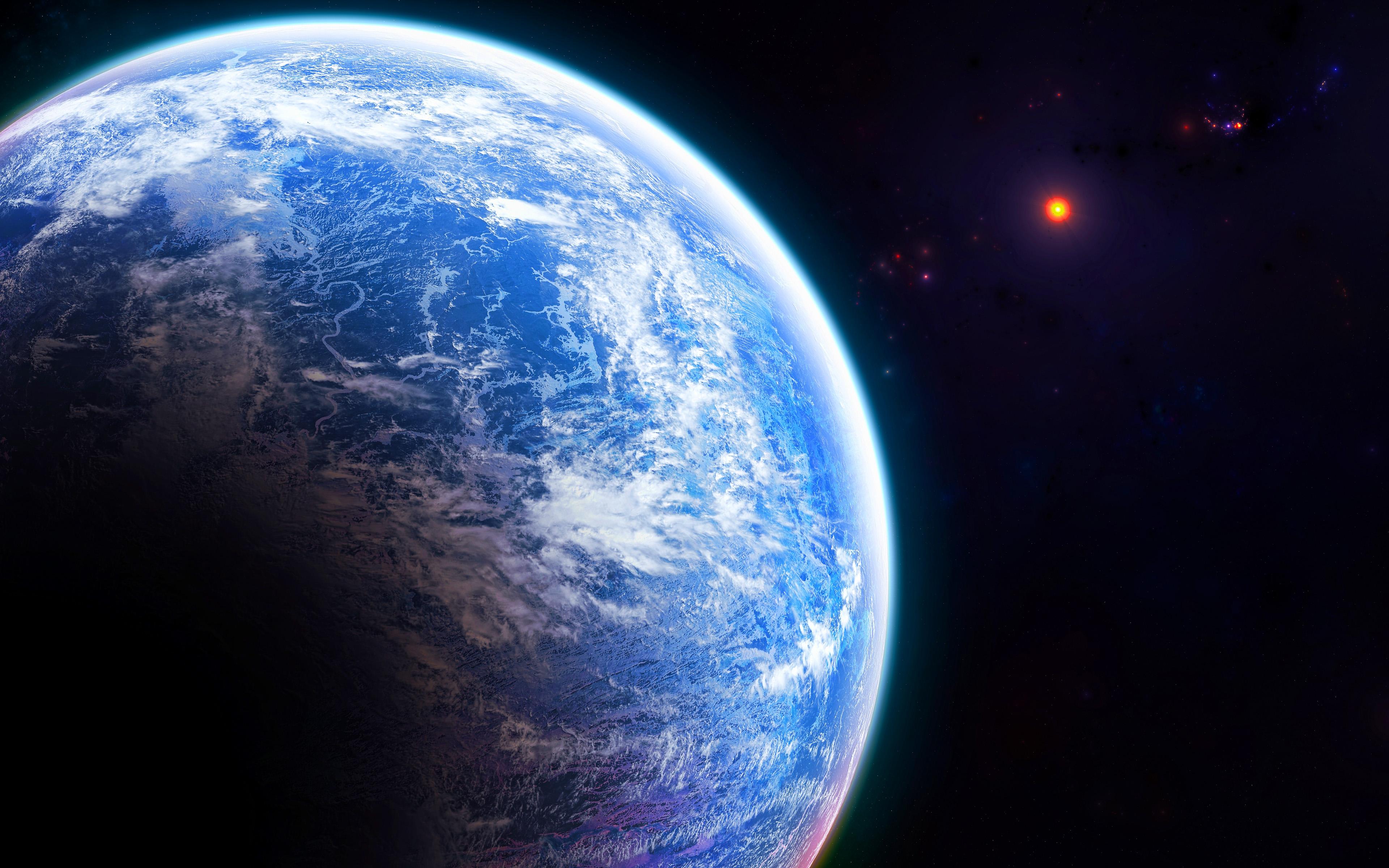 3840x2400 Download Wallpaper 4k, Earth From Space, Solar System, Galaxy, Stars, Sci Fi, Universe, NASA, Planets For Desktop With Resolution 3840x2400. High Quality HD Picture Wallpaper