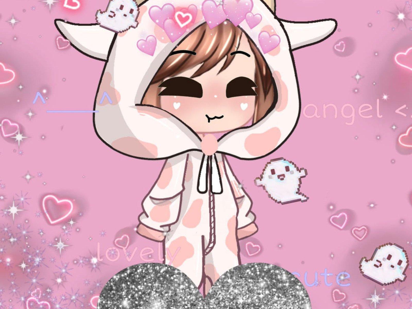 1600x1200 Wallpaper Cute Gacha Cow Girl, Aesthetic, Pink, HD Mobile • Wallpaper For You