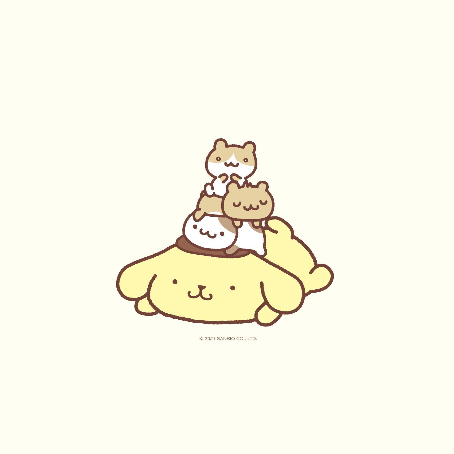 1500x1500 Sanrio #Pompompurin on the go with new background for your phone!