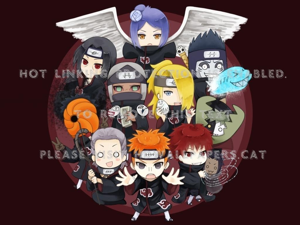 1024x768 akatsuki chibi sharingan naruto shippuuden