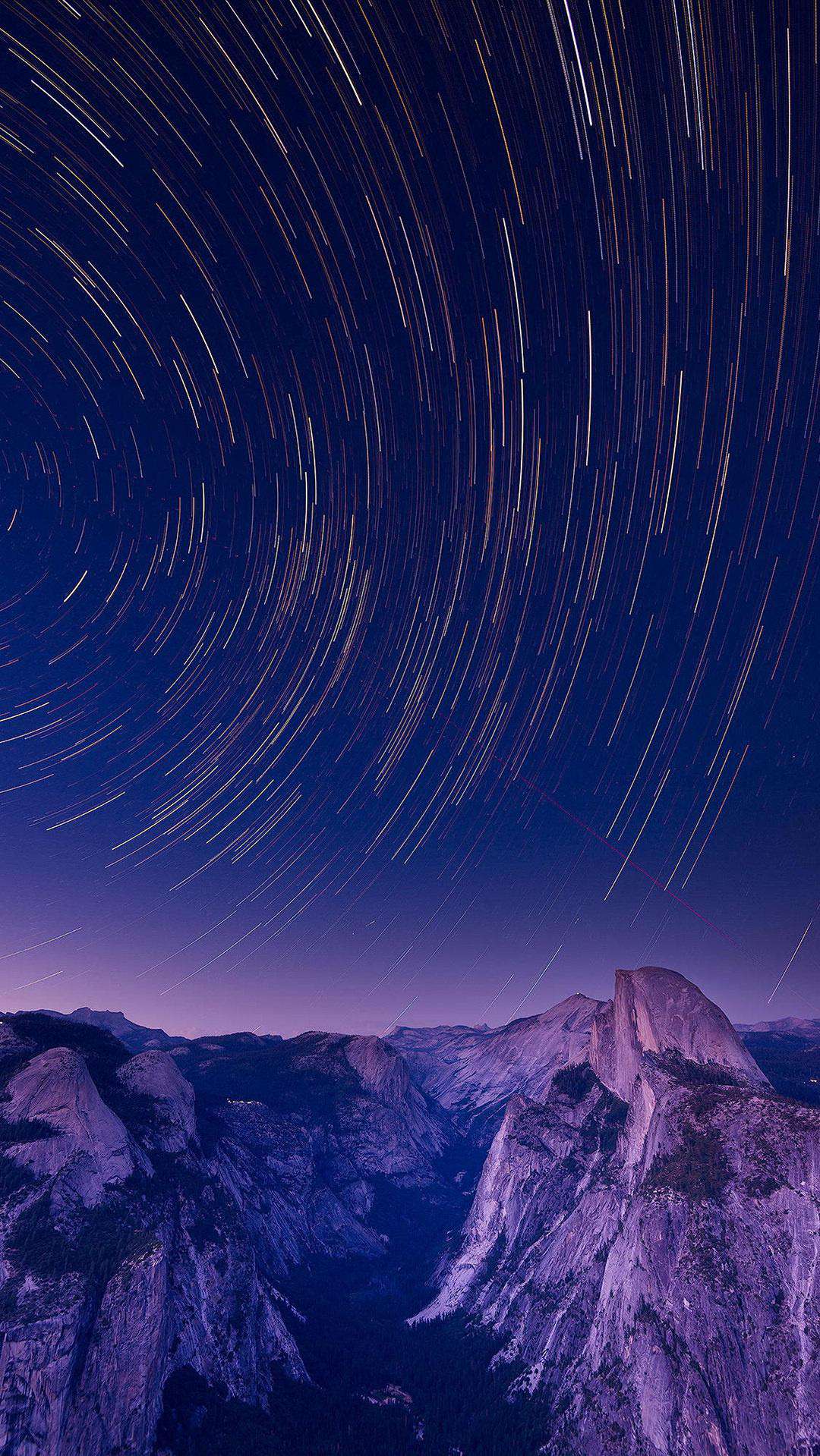 1080x1919 Yosemite Valley Sky Stars Long Exposure IPhone Wallpaper Wallpaper : iPhone Wallpaper