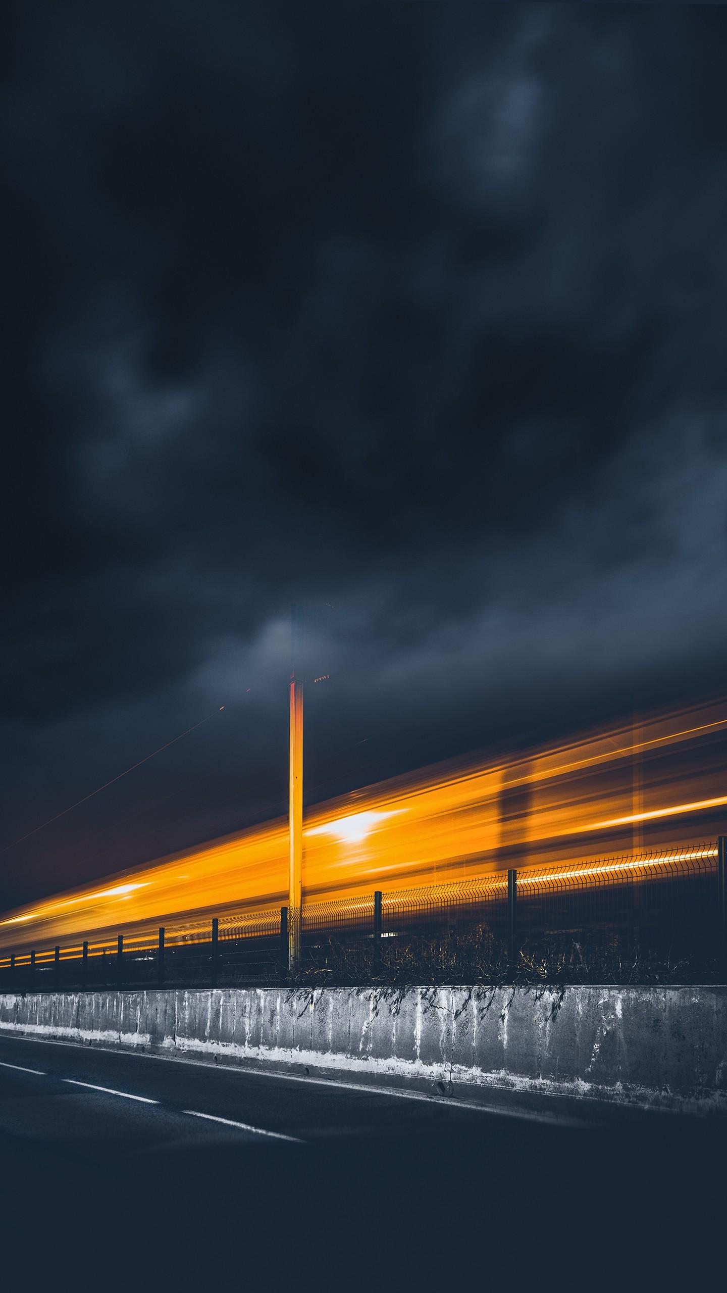 1440x2560 Night Traffic Long Exposure 4K 5K Wallpaper